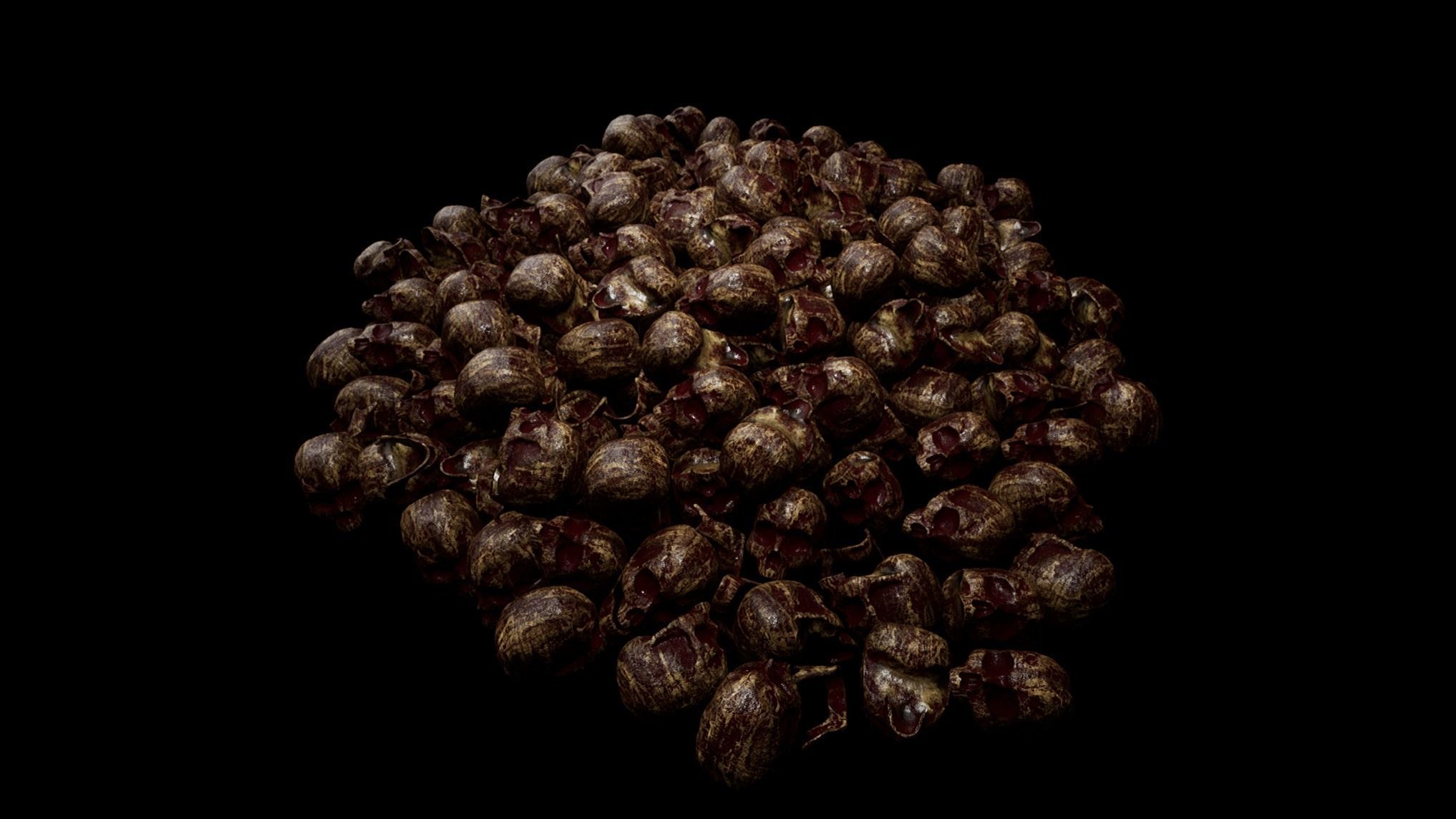 Skull Pile Low-poly 3D model_5