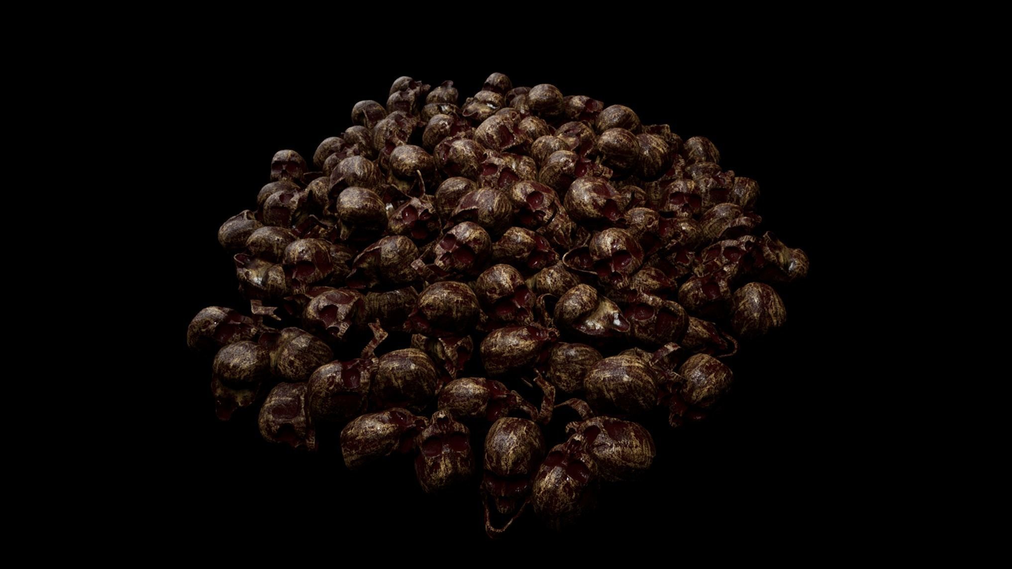 Skull Pile Low-poly 3D model_3