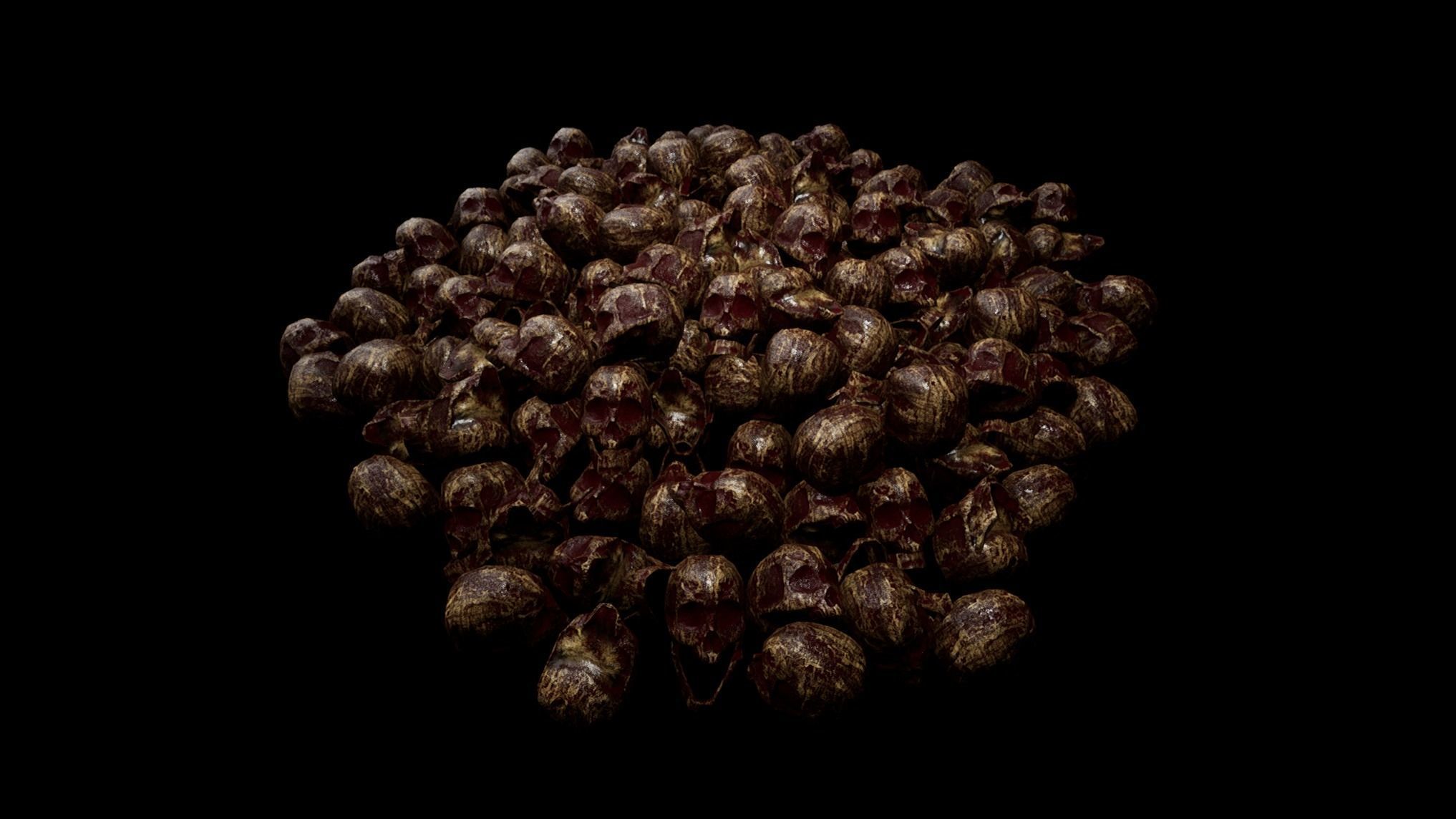 Skull Pile Low-poly 3D model_11