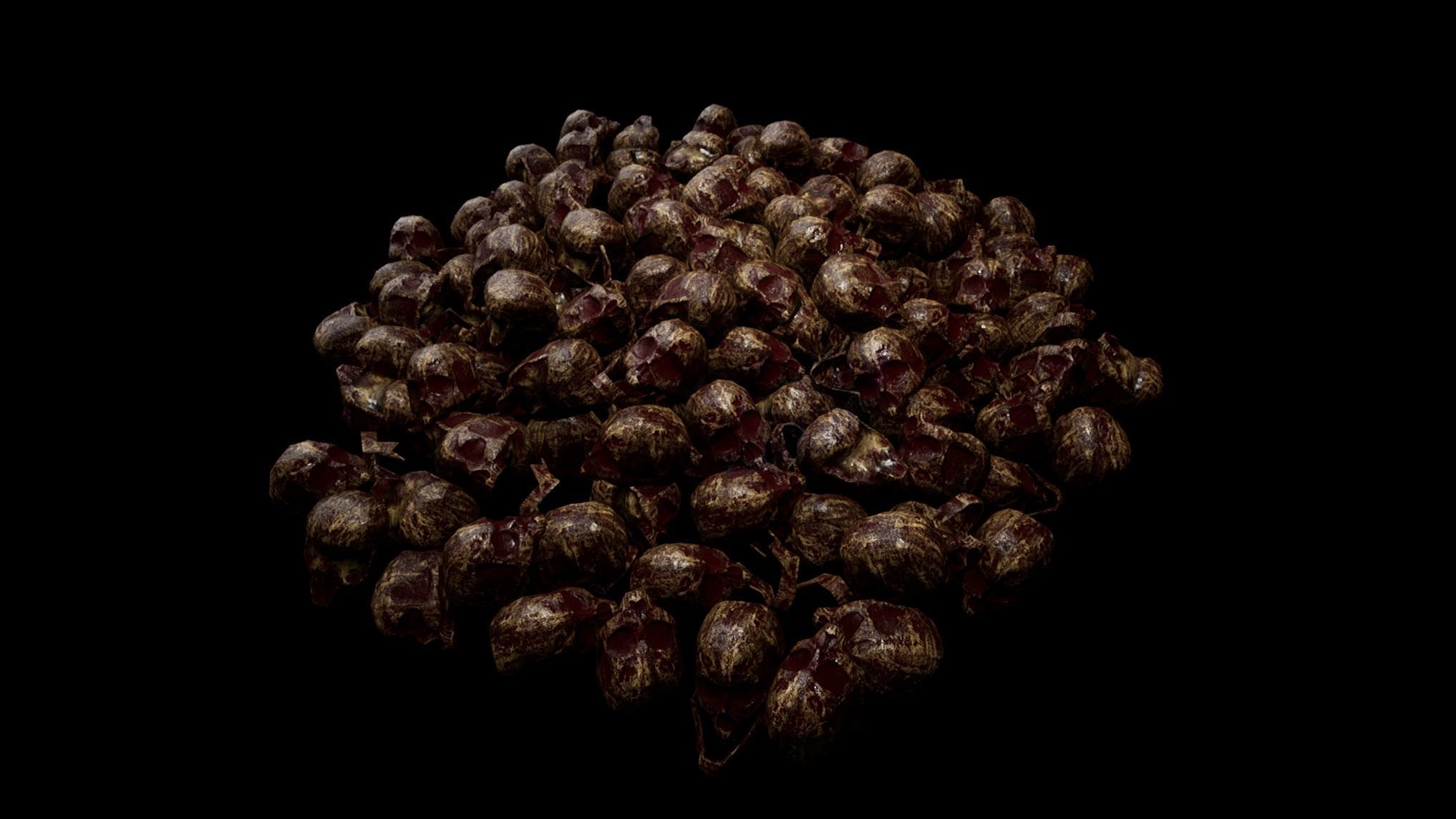 Skull Pile Low-poly 3D model_12