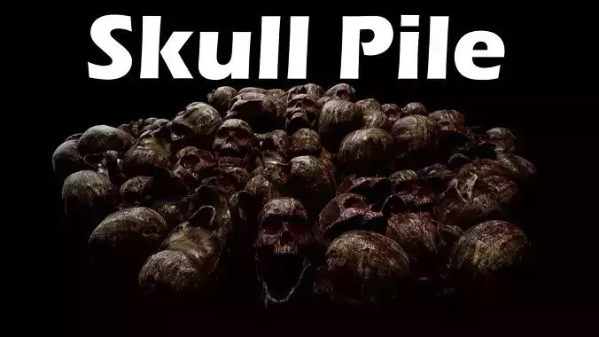 Skull Pile Low-poly 3D model