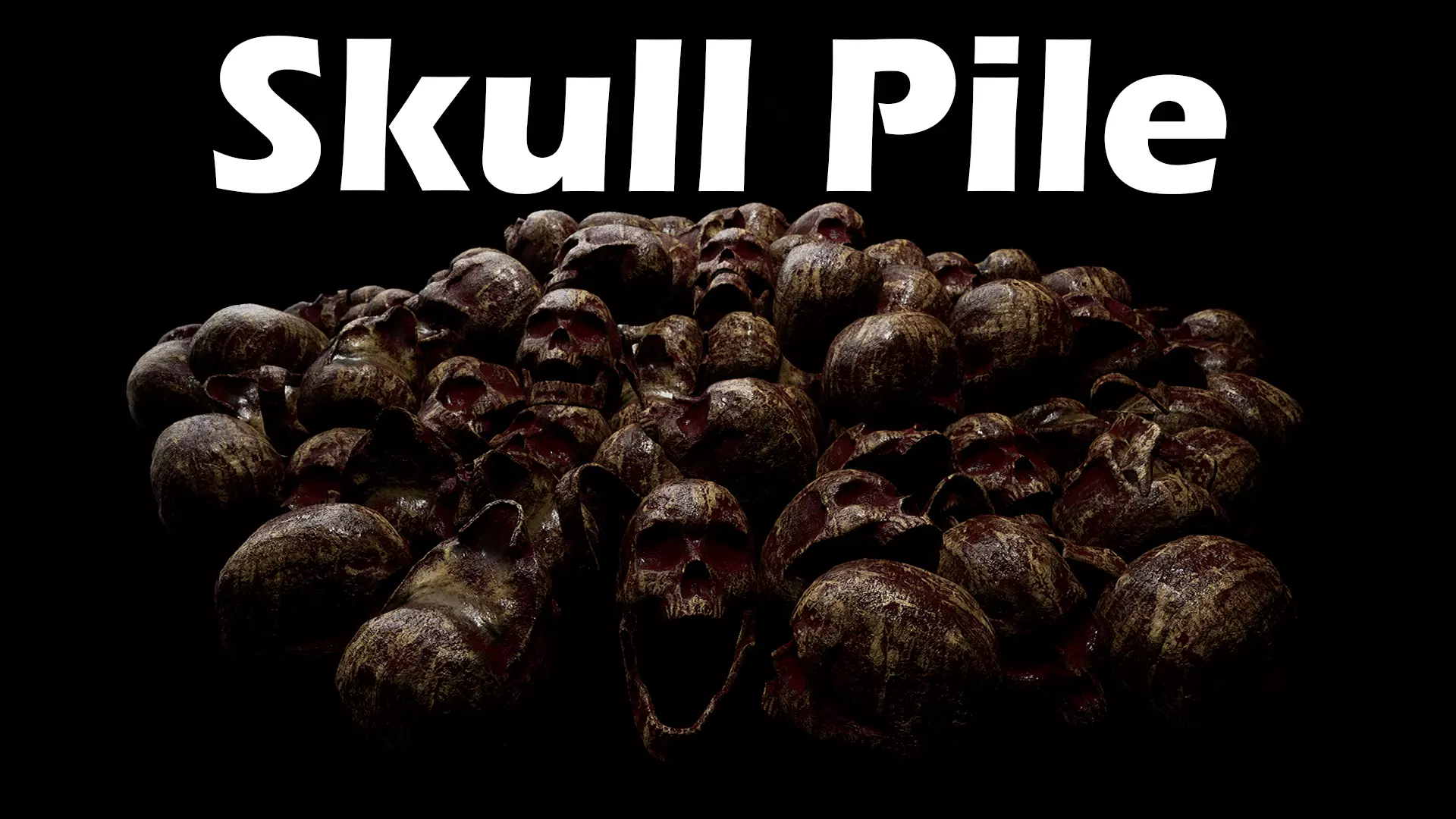 Skull Pile Low-poly 3D model_0