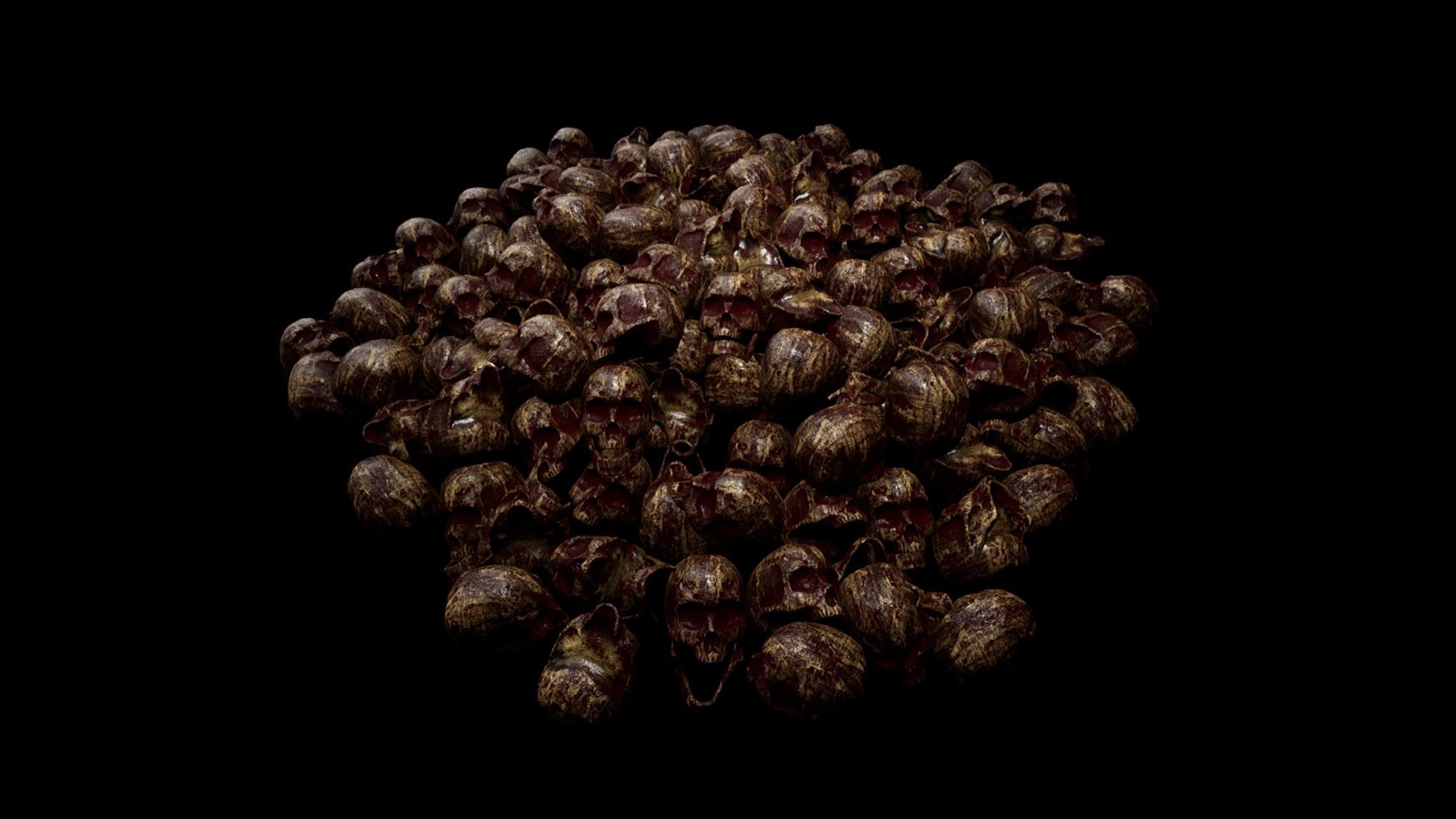 Skull Pile Low-poly 3D model_2