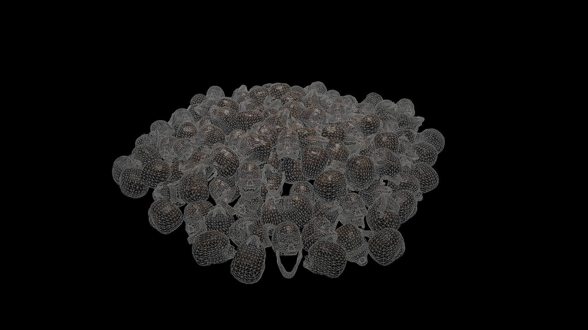 Skull Pile Low-poly 3D model_10