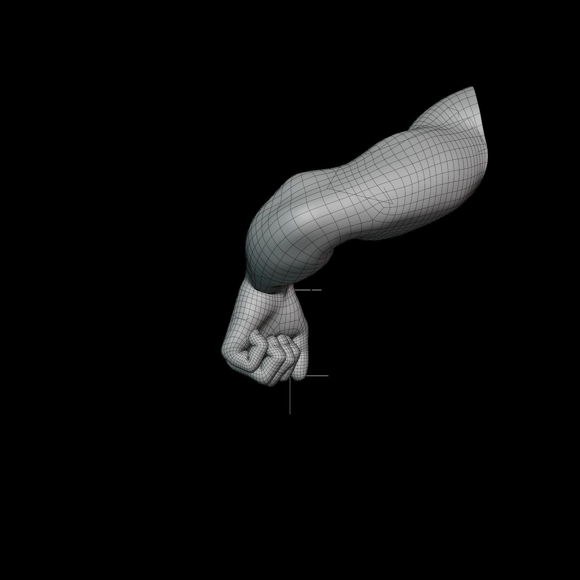 dark skin hand anatomy man 3D model_23