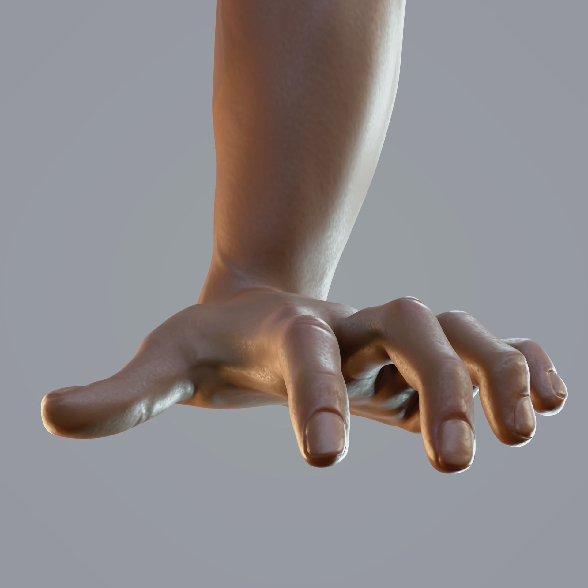 dark skin hand anatomy man 3D model_13