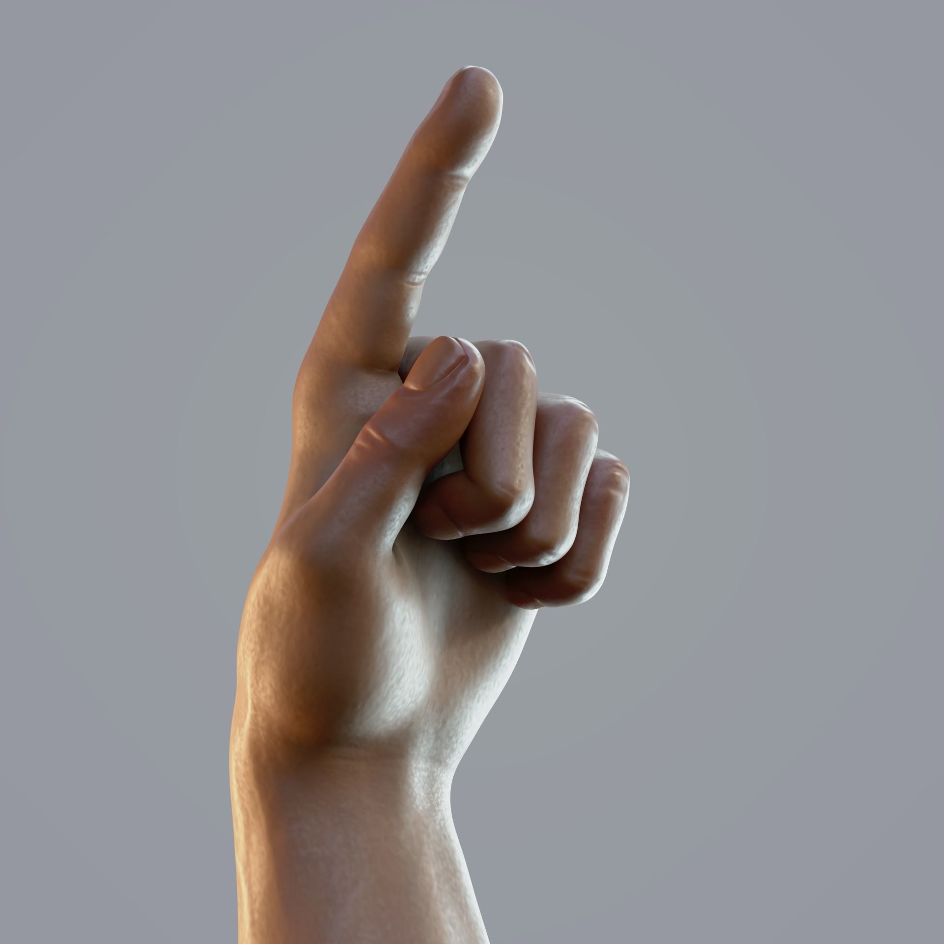 dark skin hand anatomy man 3D model_8