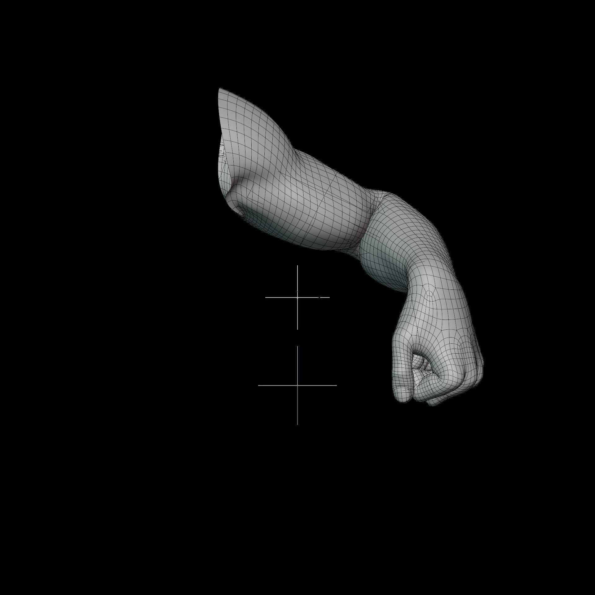 dark skin hand anatomy man 3D model_17