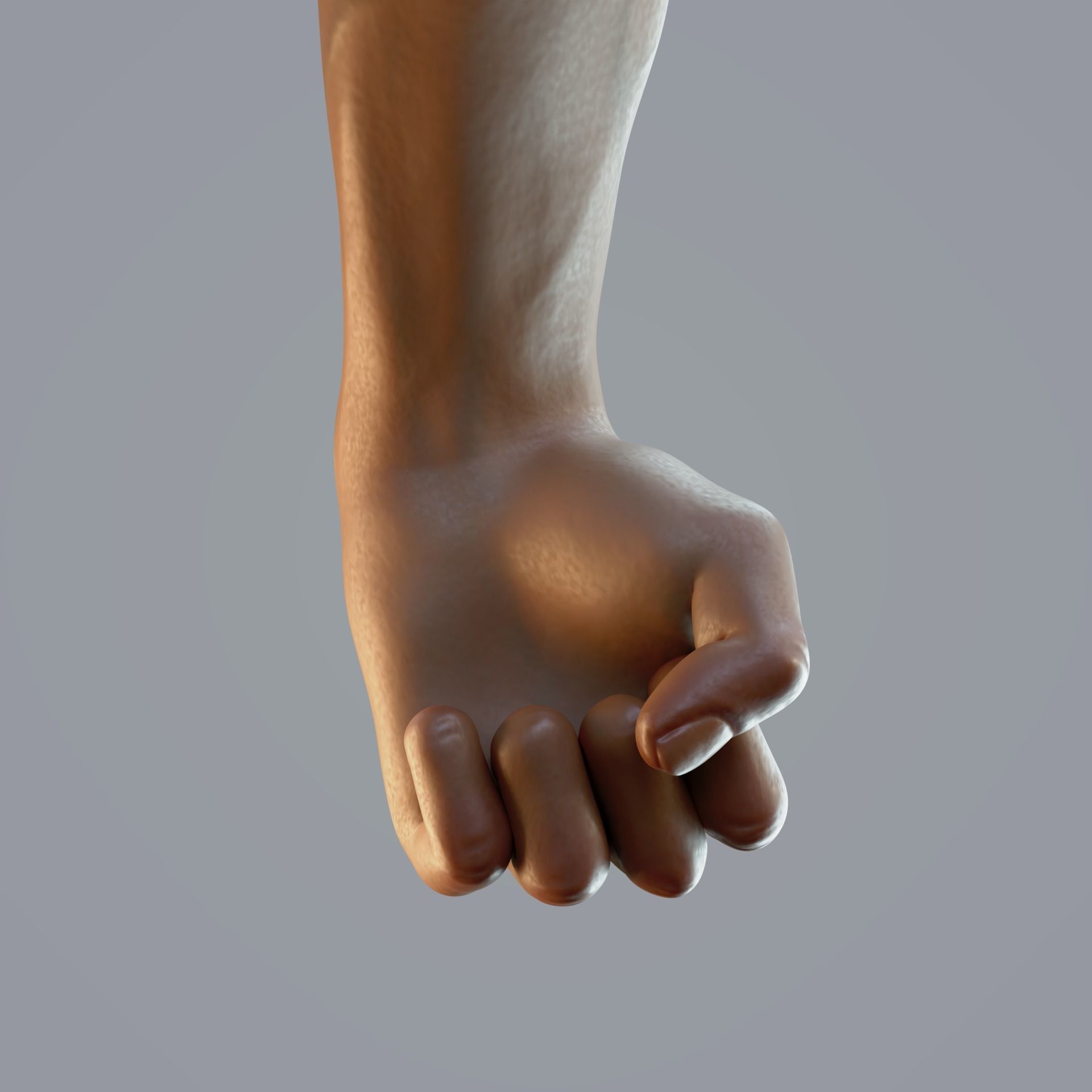 dark skin hand anatomy man 3D model_10