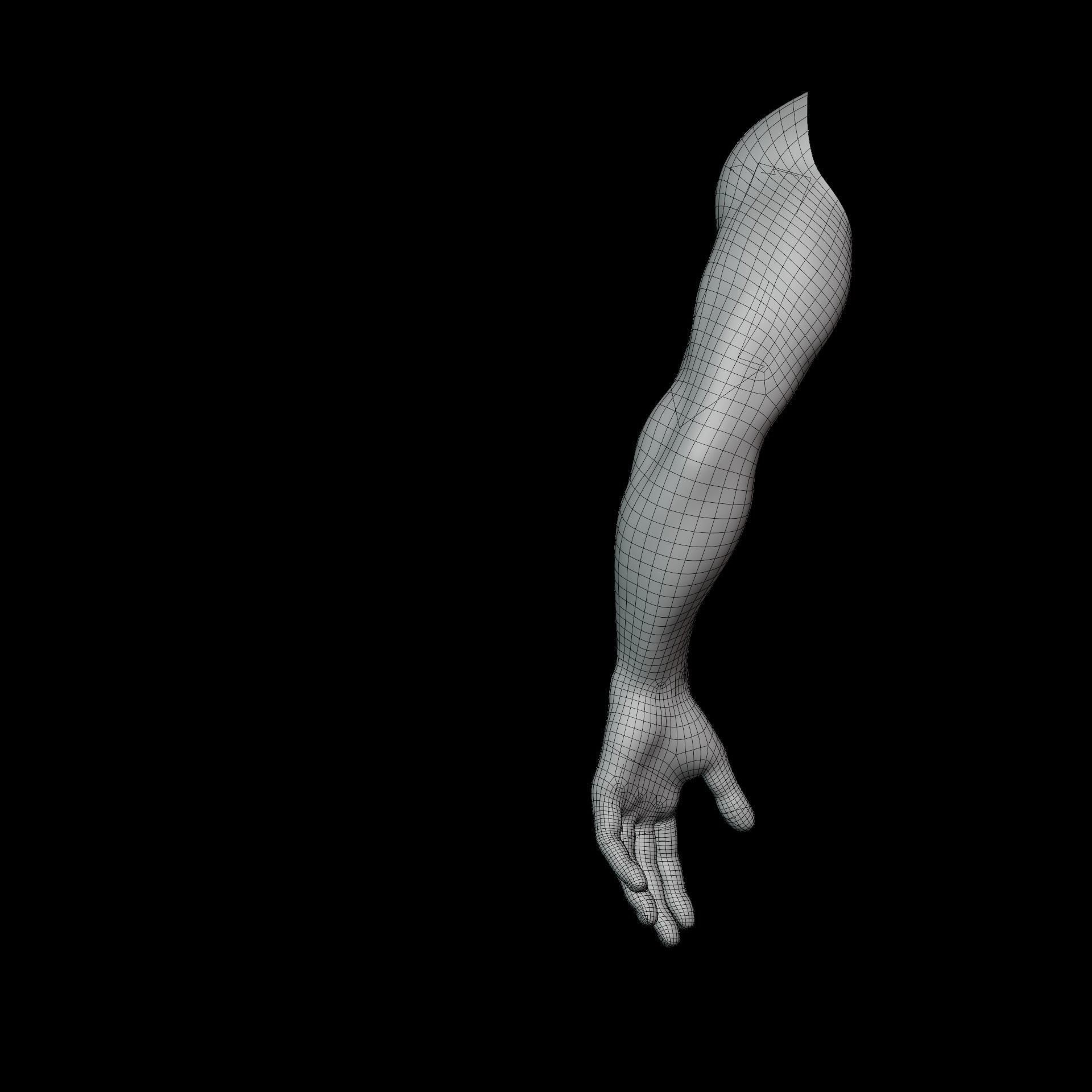 dark skin hand anatomy man 3D model_20