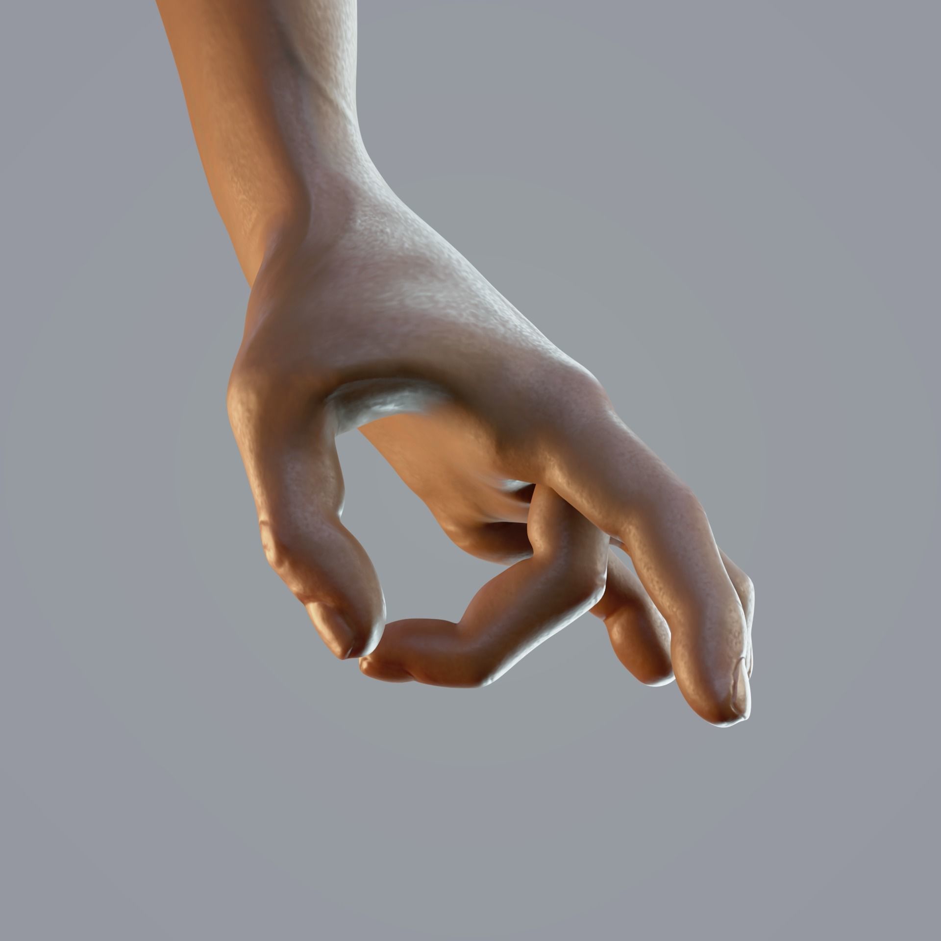 dark skin hand anatomy man 3D model_9
