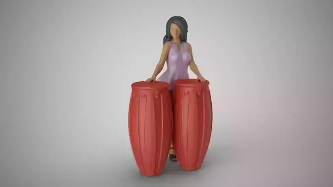 Girl With Conga 3D print model