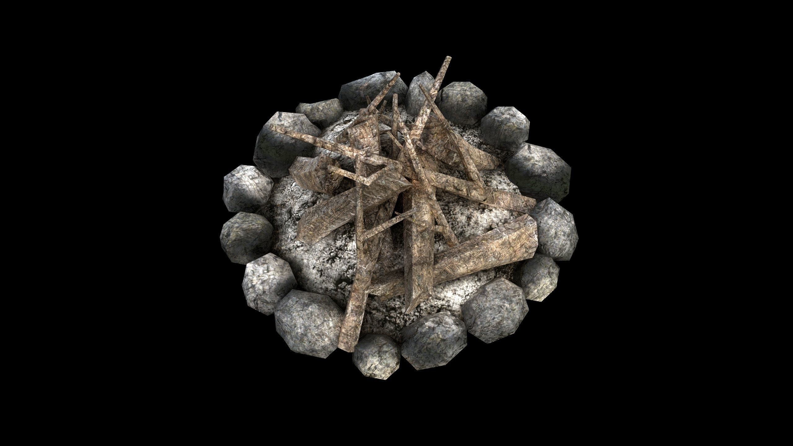 Campfire - PBR - Textured Low-poly 3D model_2