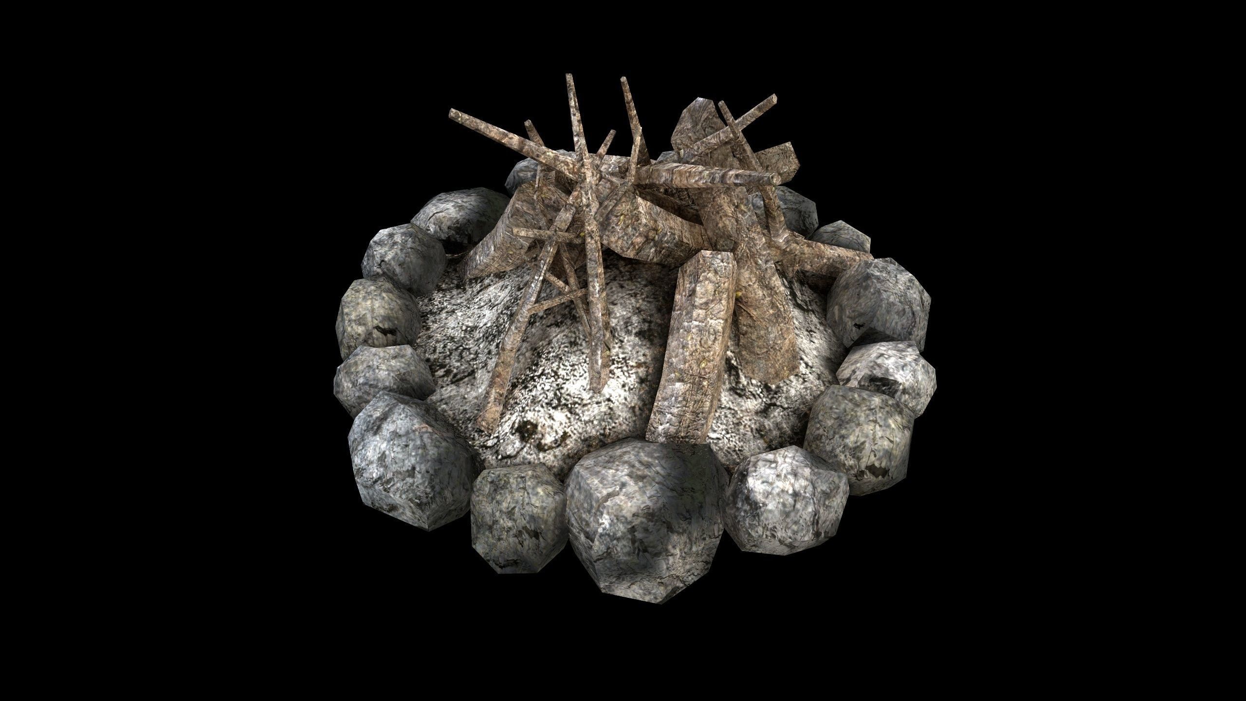 Campfire - PBR - Textured Low-poly 3D model_7