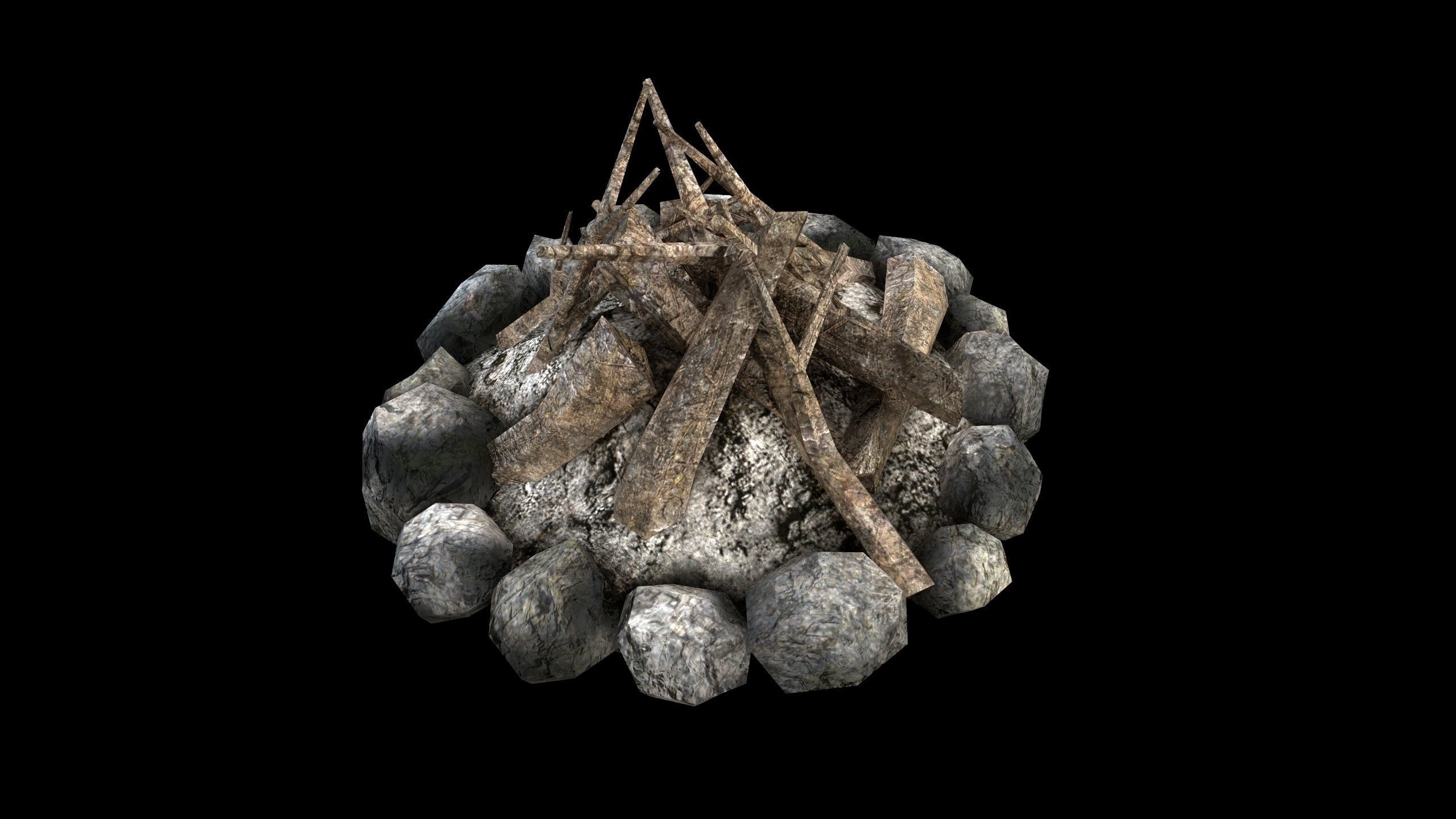 Campfire - PBR - Textured Low-poly 3D model_5