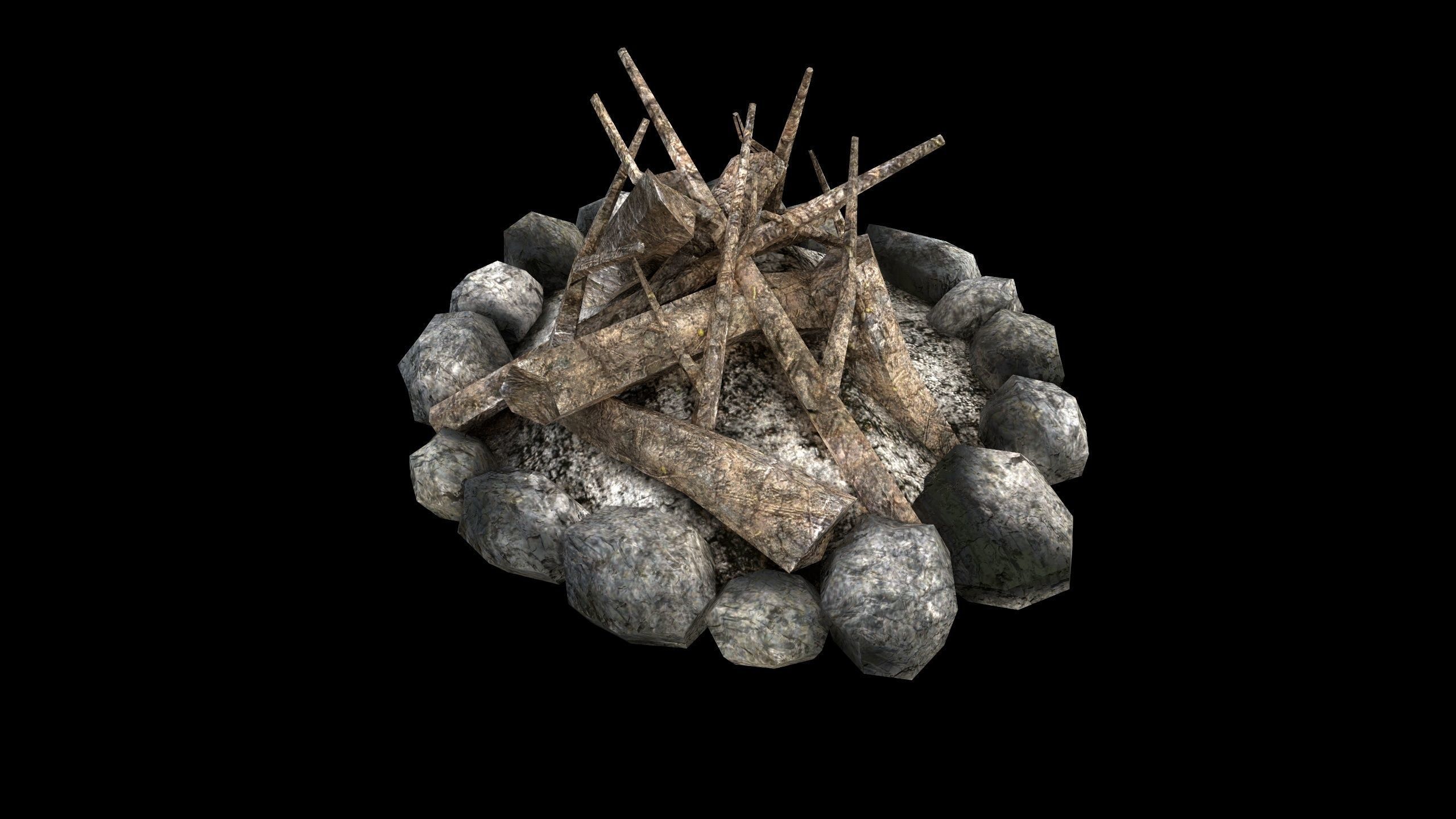 Campfire - PBR - Textured Low-poly 3D model_11