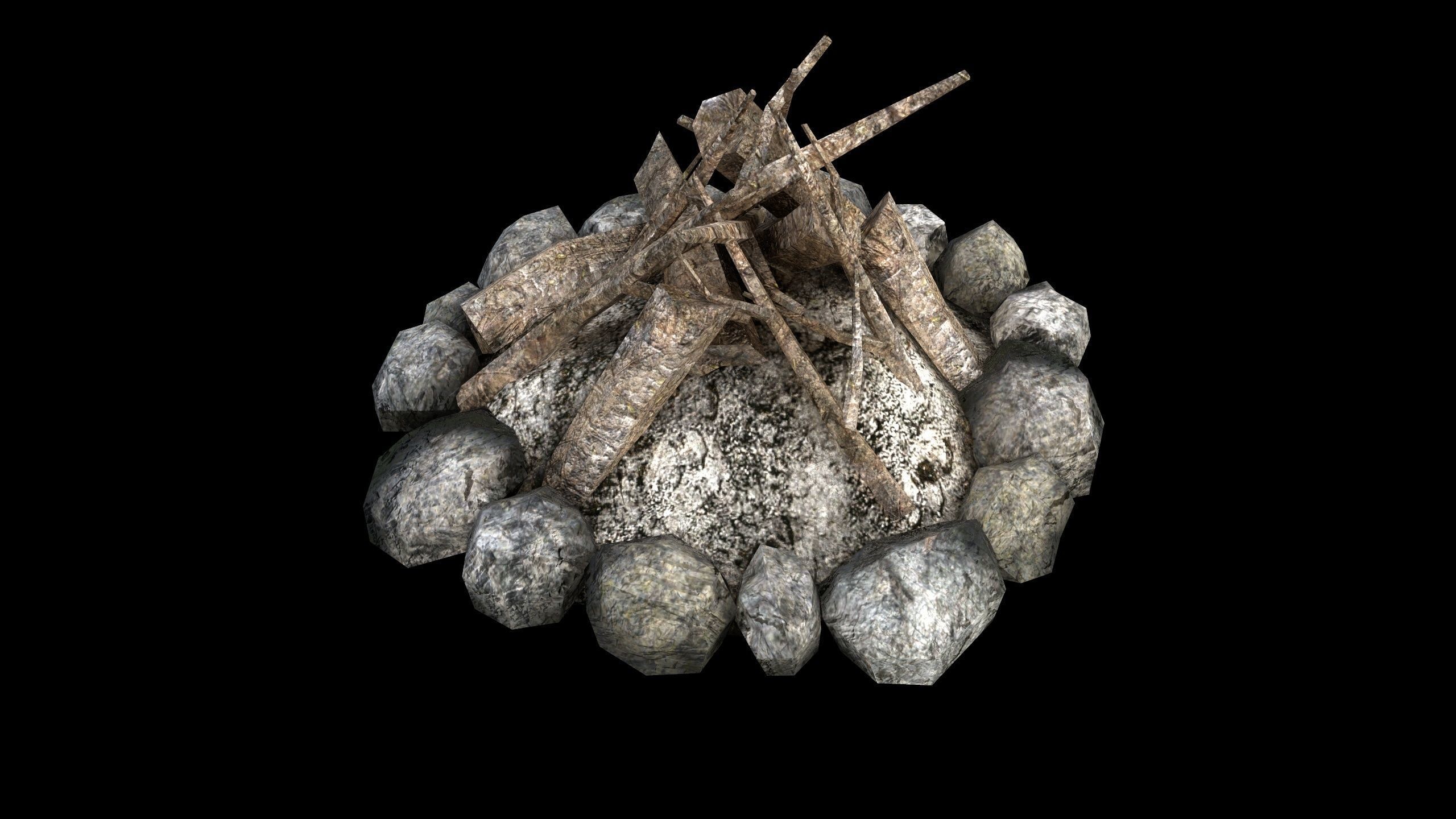 Campfire - PBR - Textured Low-poly 3D model_9