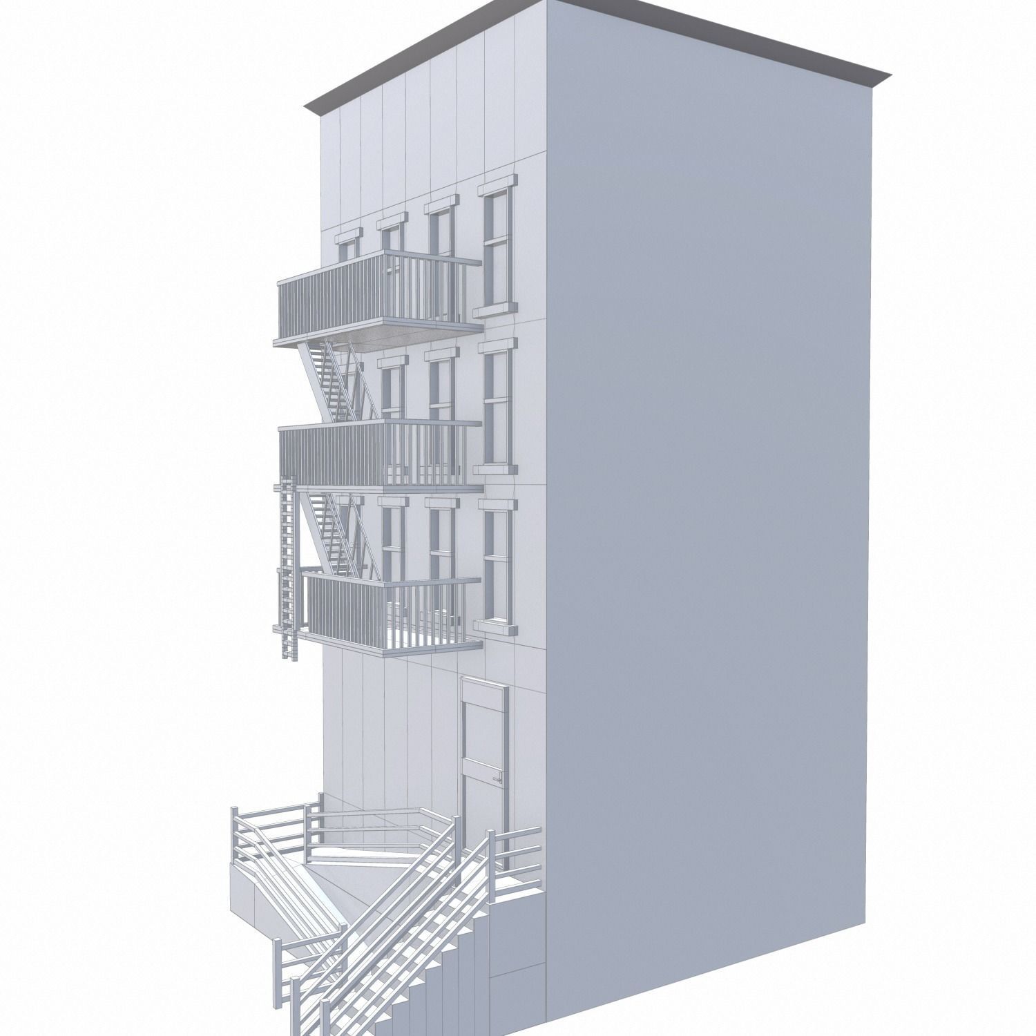 NYC Building 6 - PBR Low-poly 3D model_9