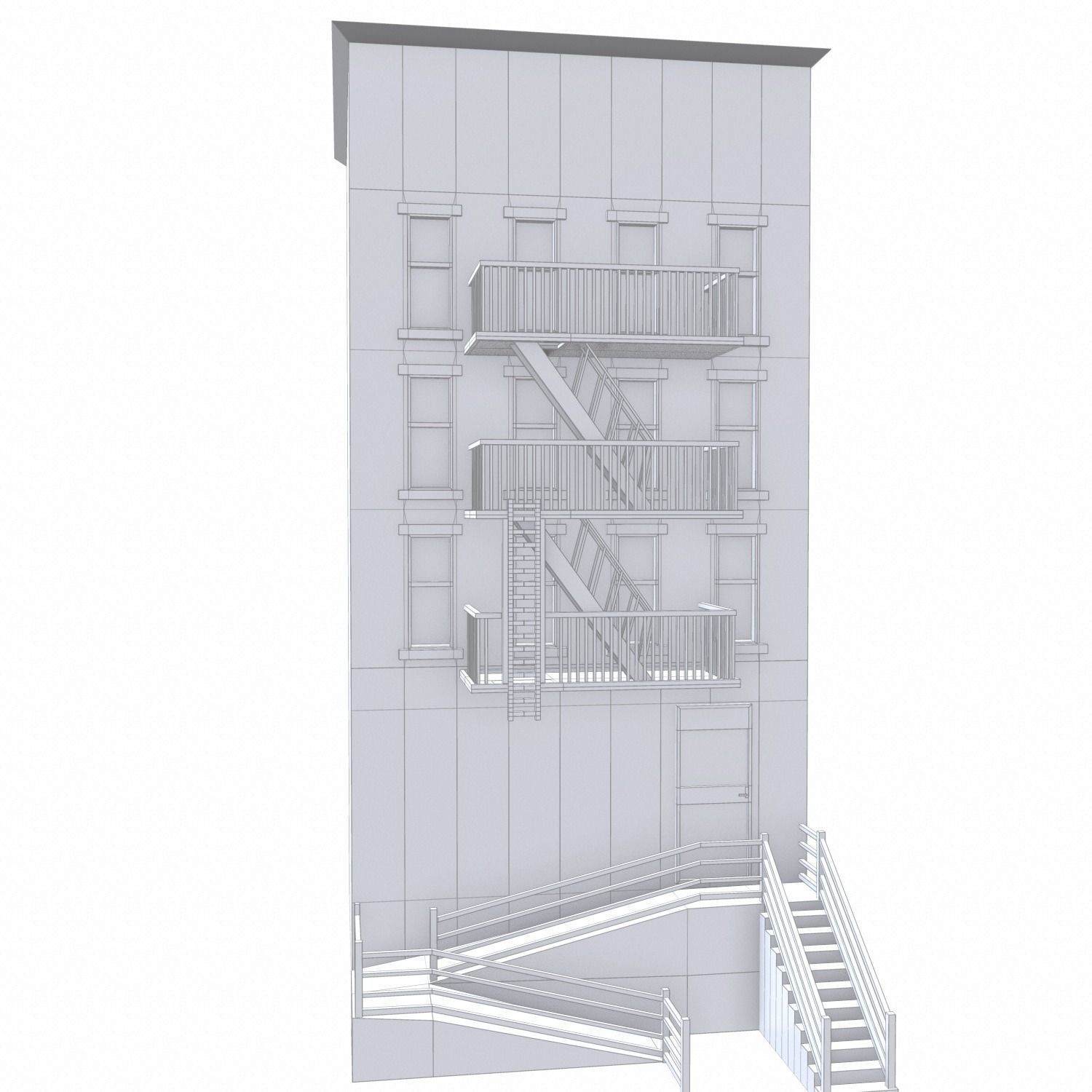 NYC Building 6 - PBR Low-poly 3D model_7