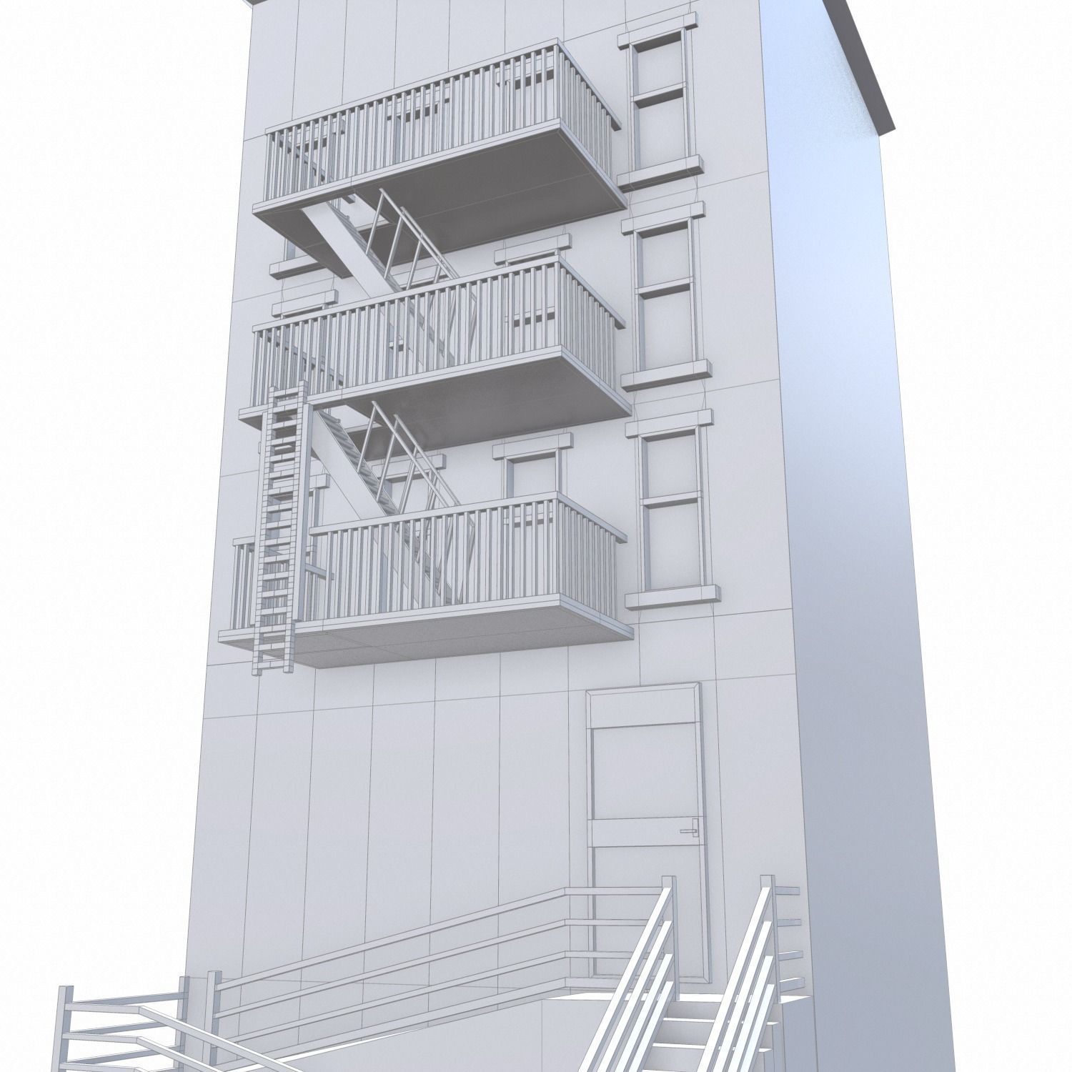 NYC Building 6 - PBR Low-poly 3D model_14
