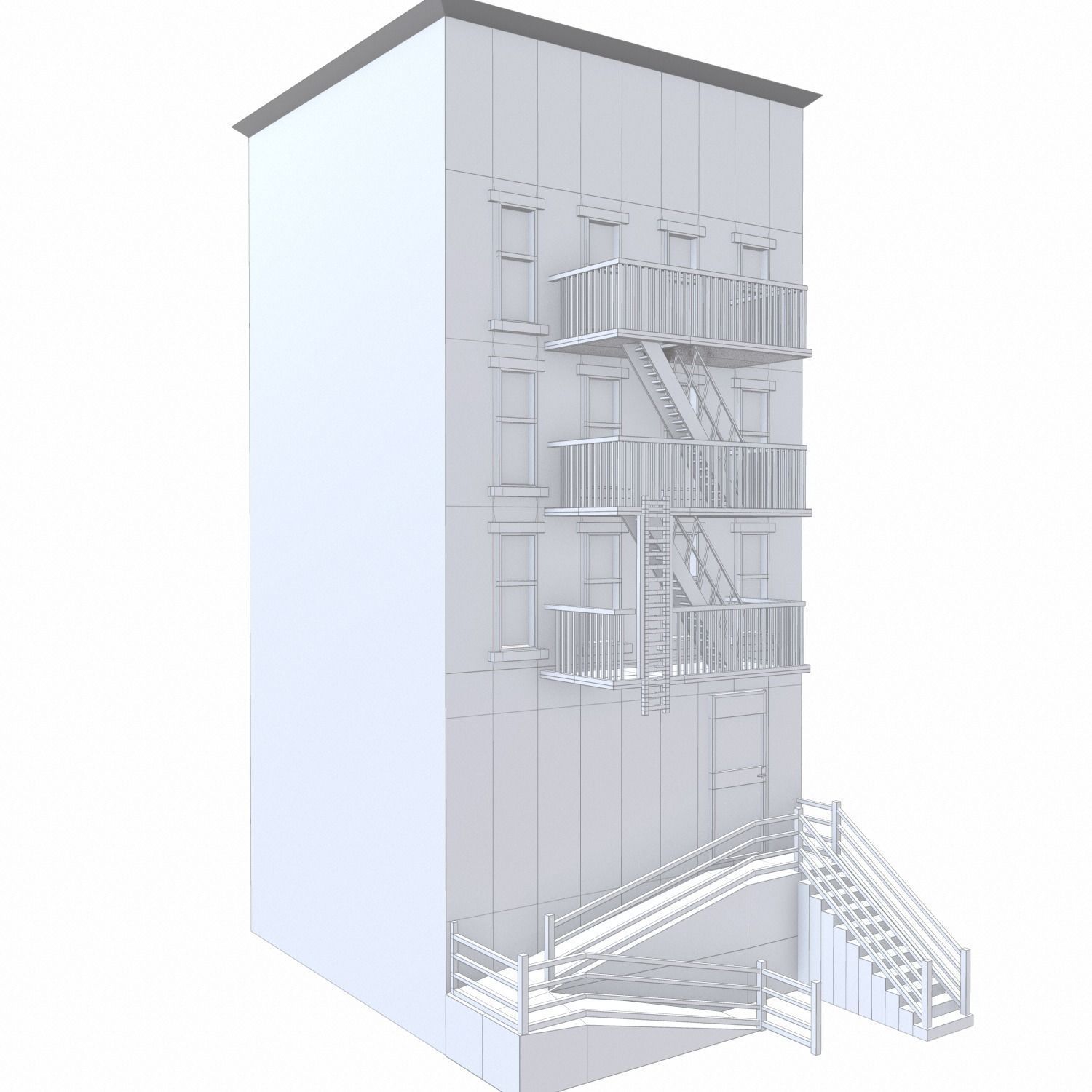NYC Building 6 - PBR Low-poly 3D model_1