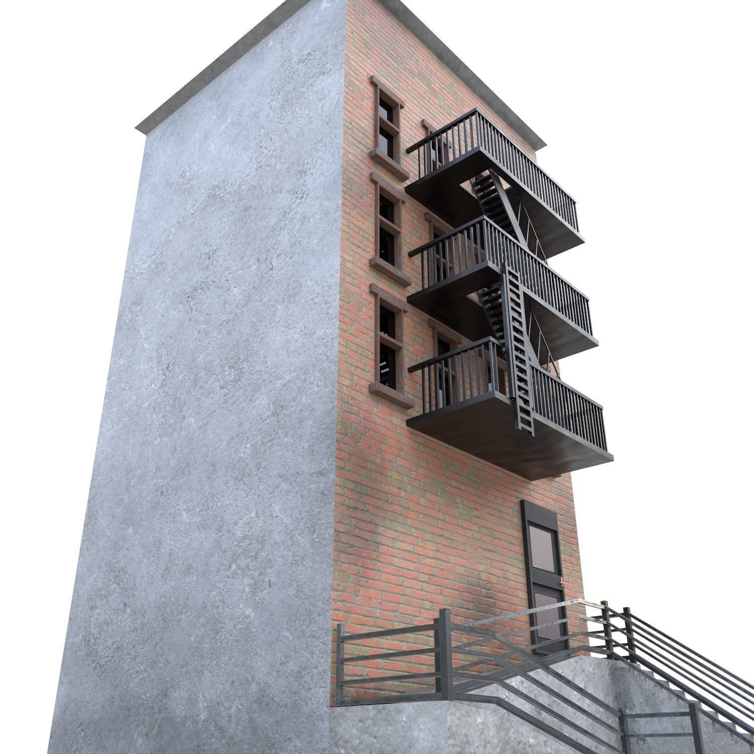 NYC Building 6 - PBR Low-poly 3D model_5