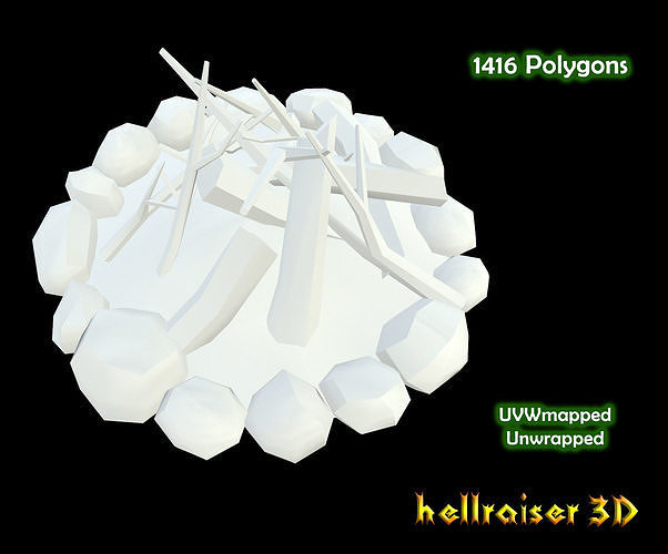 Campfire coronavirus Low-poly 3D model