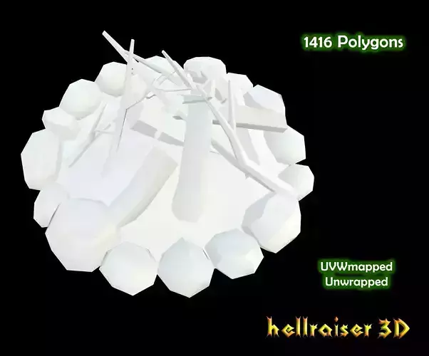 Campfire coronavirus Low-poly 3D model
