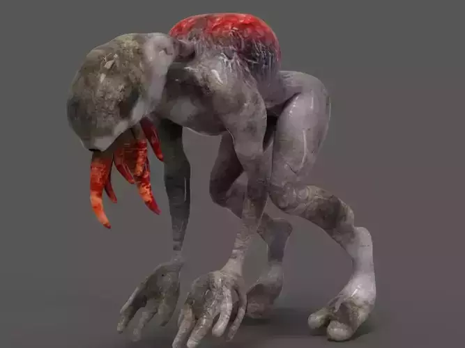 Creature alien with head