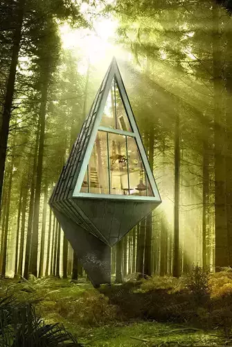 PRIMEVAL SYMBIOSYS TREE HOUSE - REVIT 3D MODEL Low-poly 3D model