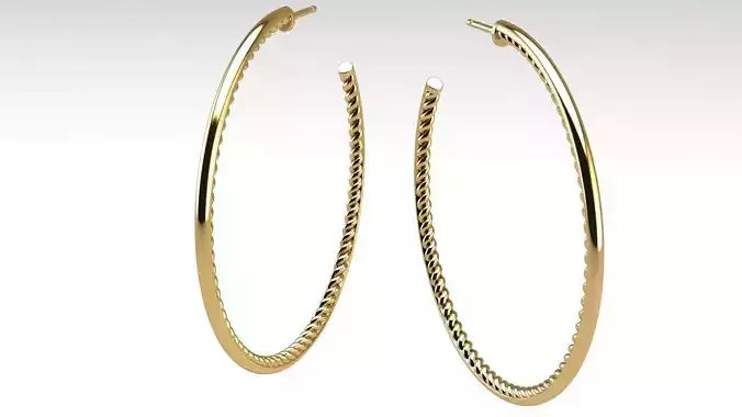 Hoop Earrings 50 mm diameter 3D print model