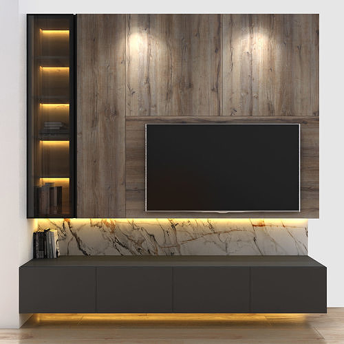 Tivi wall set 4 3D model