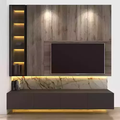 Tivi wall set 4 3D model