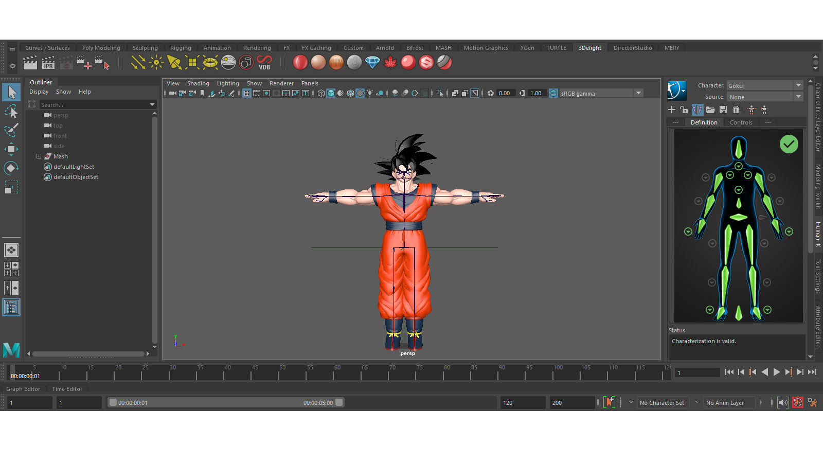 Goku 3D Model And Rig 3D model_1