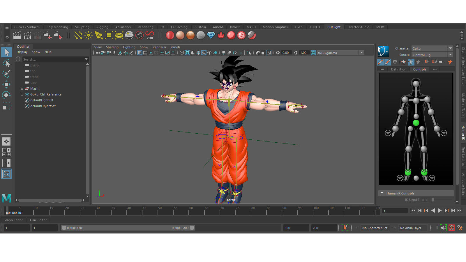 Goku 3D Model And Rig 3D model_3