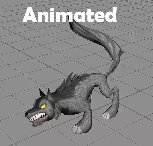 Wolf Rigged Animated Low Poly 3D model