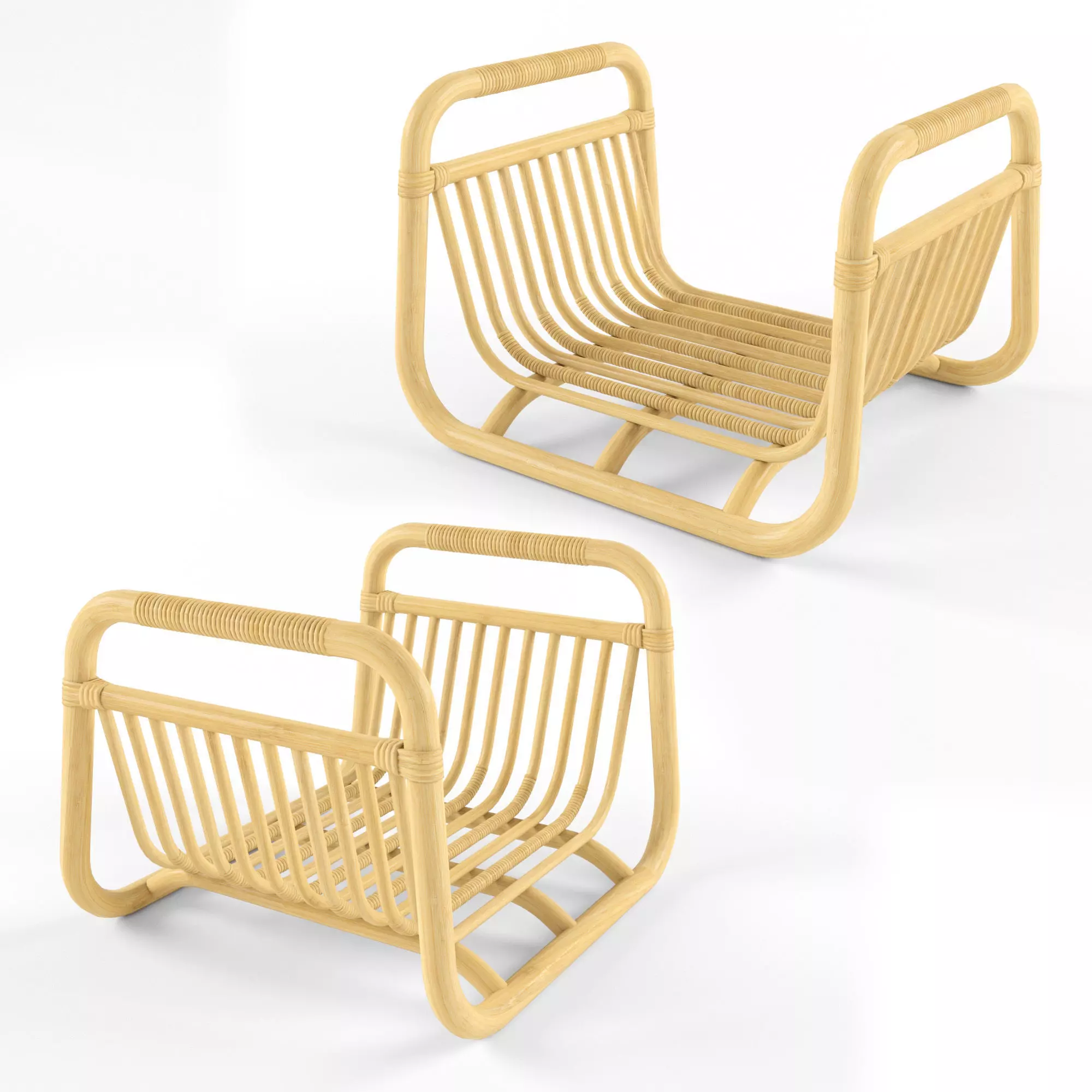 Magazine stand rattan BUSKBO IKEA 3D model_0