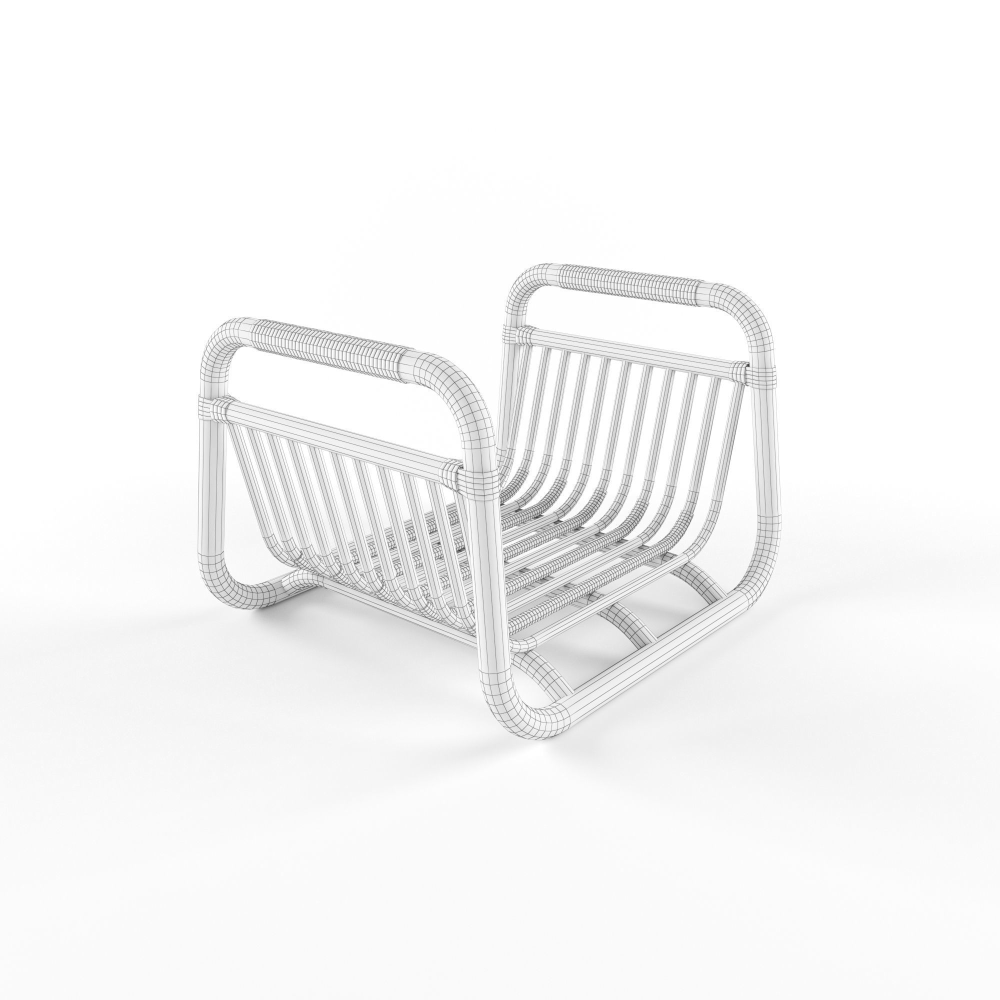 Magazine stand rattan BUSKBO IKEA 3D model_3