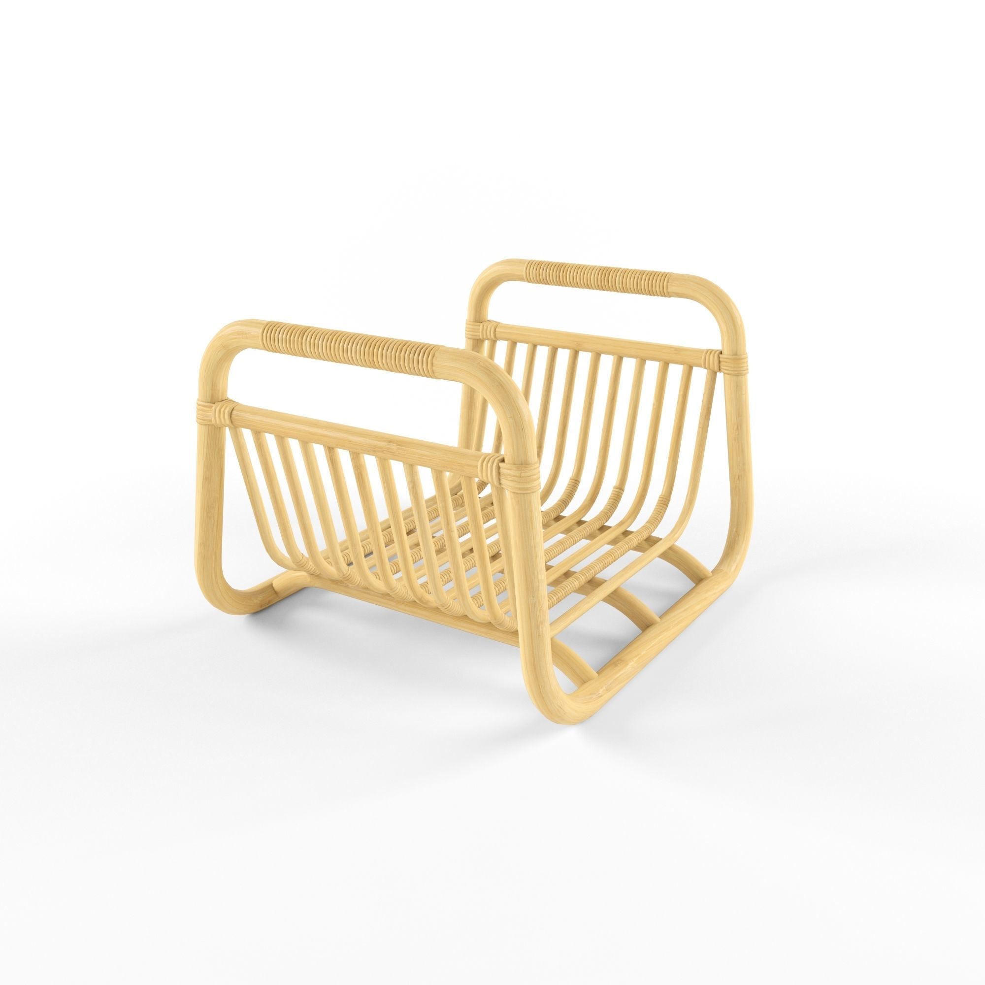 Magazine stand rattan BUSKBO IKEA 3D model_1