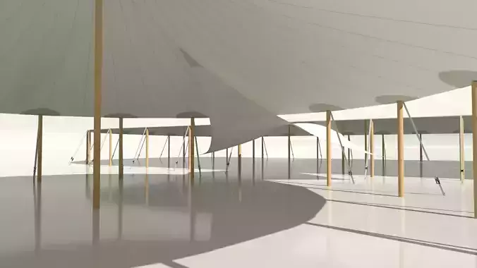 Sperry Tent - Sailcloth tensile structure 3D model
