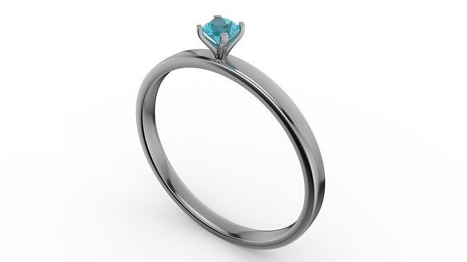 Ring - Solitary Palladium Collection 3D print model