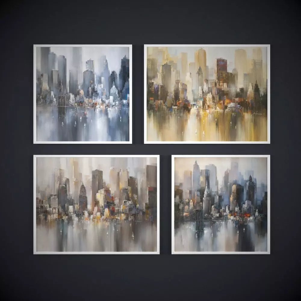 Painting frame of abstraction NY Low-poly 3D model 3D model_0