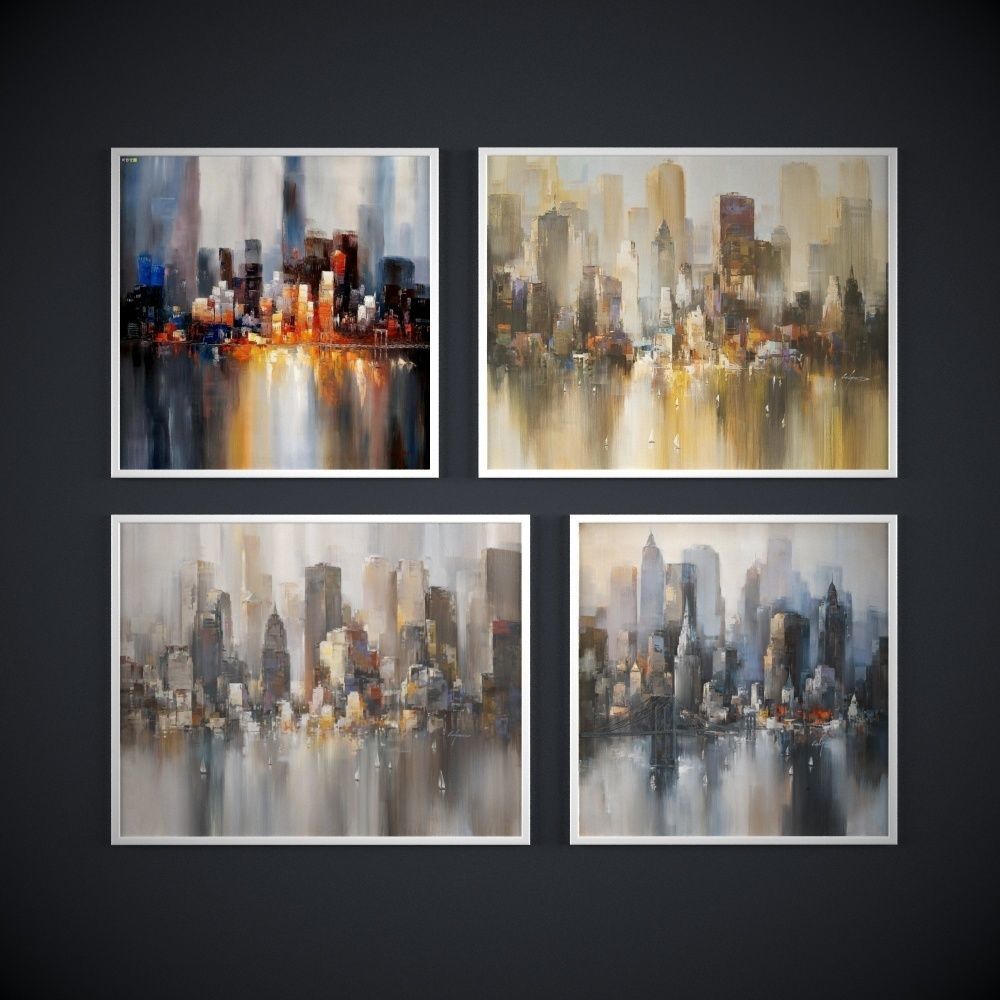 Painting frame of abstraction NY Low-poly 3D model 3D model_3