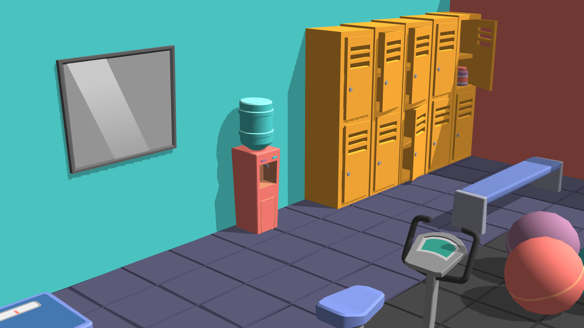 Hyper Casual Gym Low-poly 3D model_16