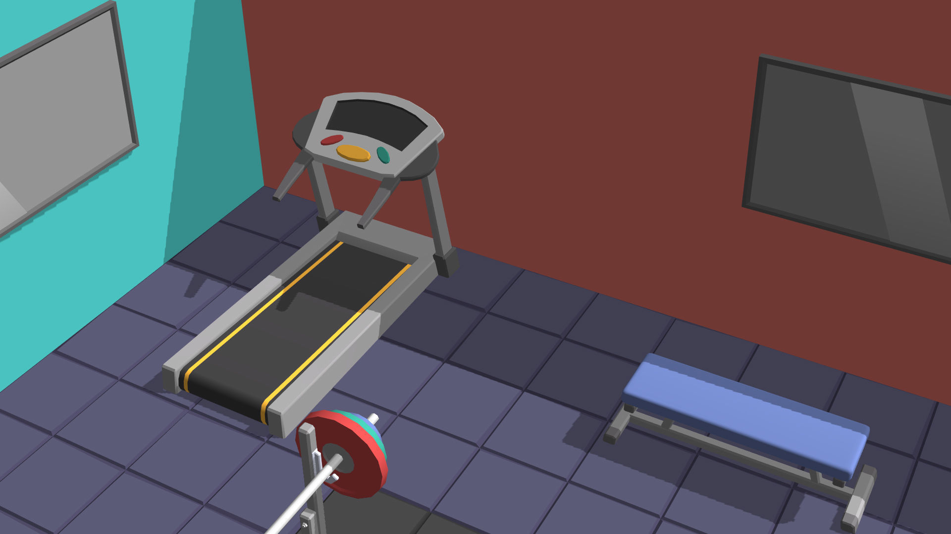 Hyper Casual Gym Low-poly 3D model_5