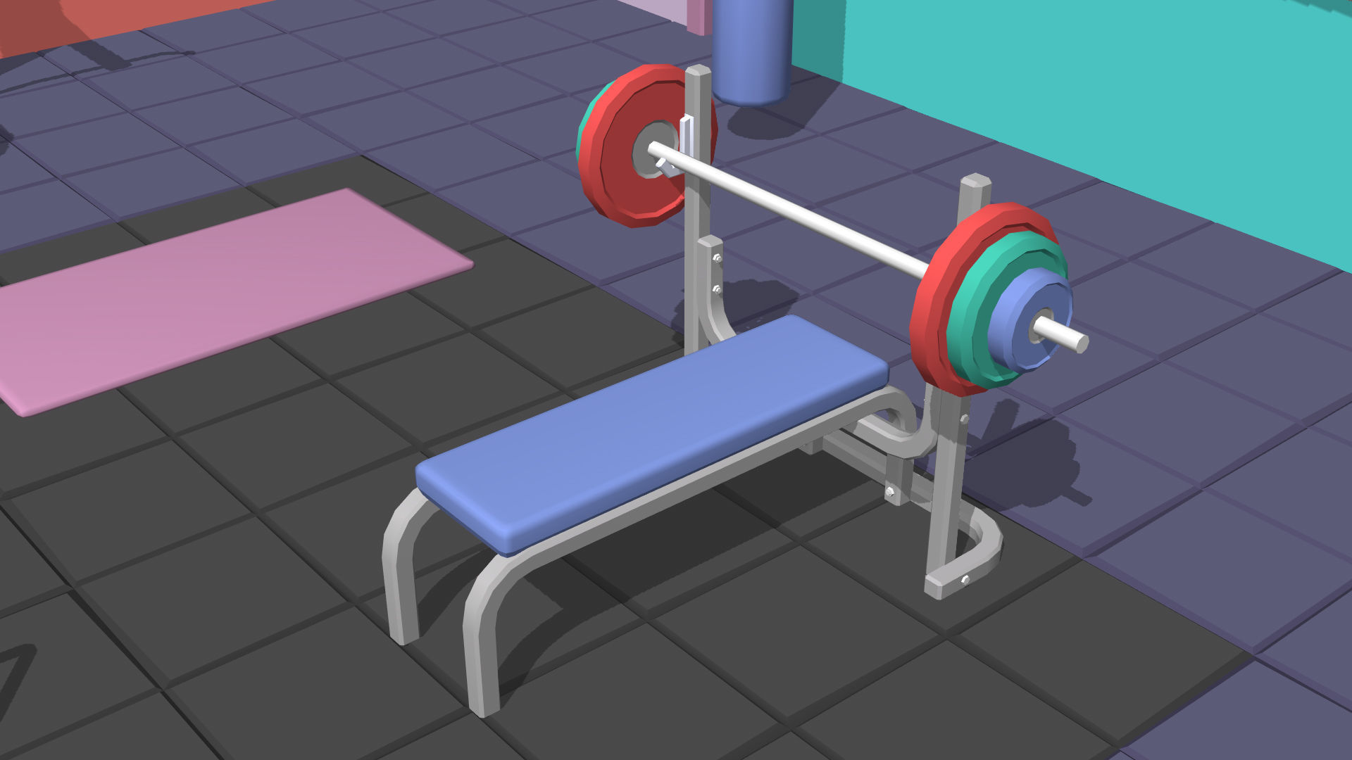 Hyper Casual Gym Low-poly 3D model_3