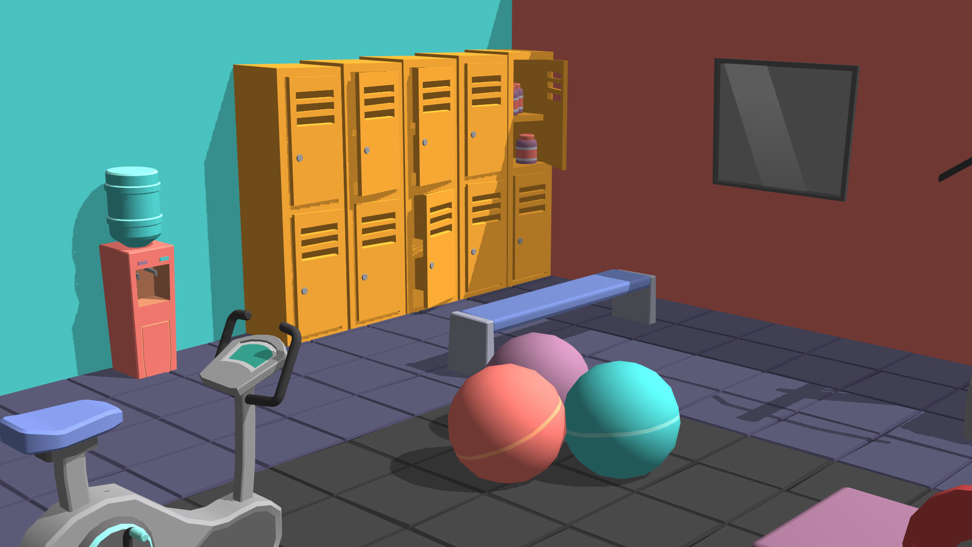 Hyper Casual Gym Low-poly 3D model_14
