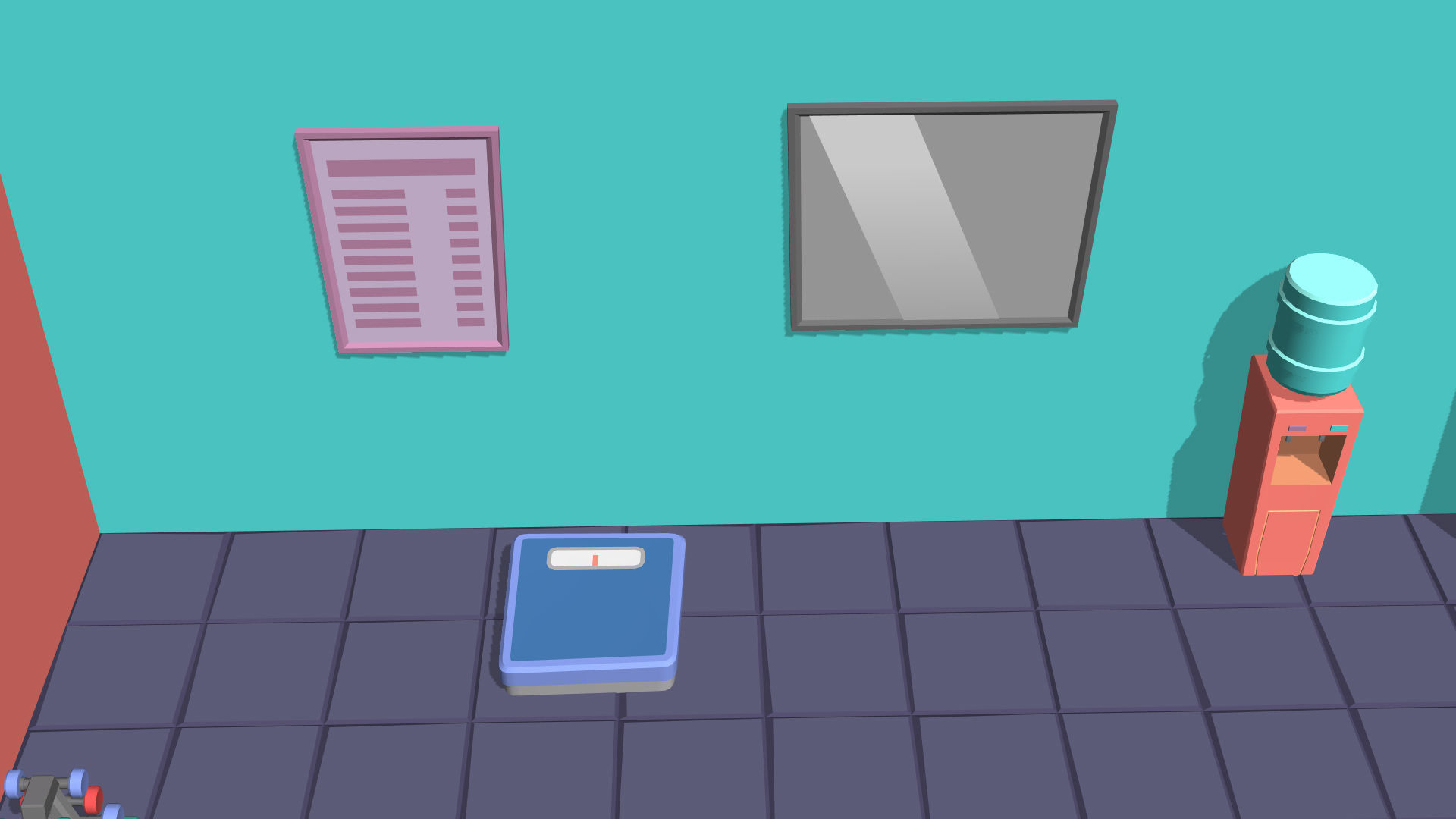 Hyper Casual Gym Low-poly 3D model_8