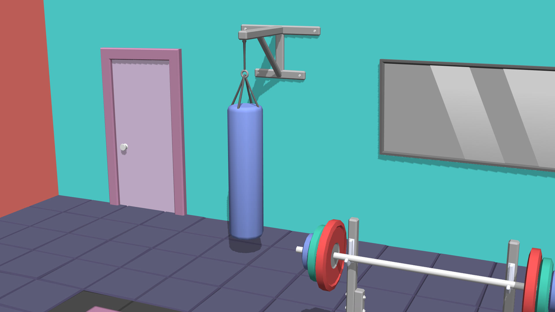 Hyper Casual Gym Low-poly 3D model_18
