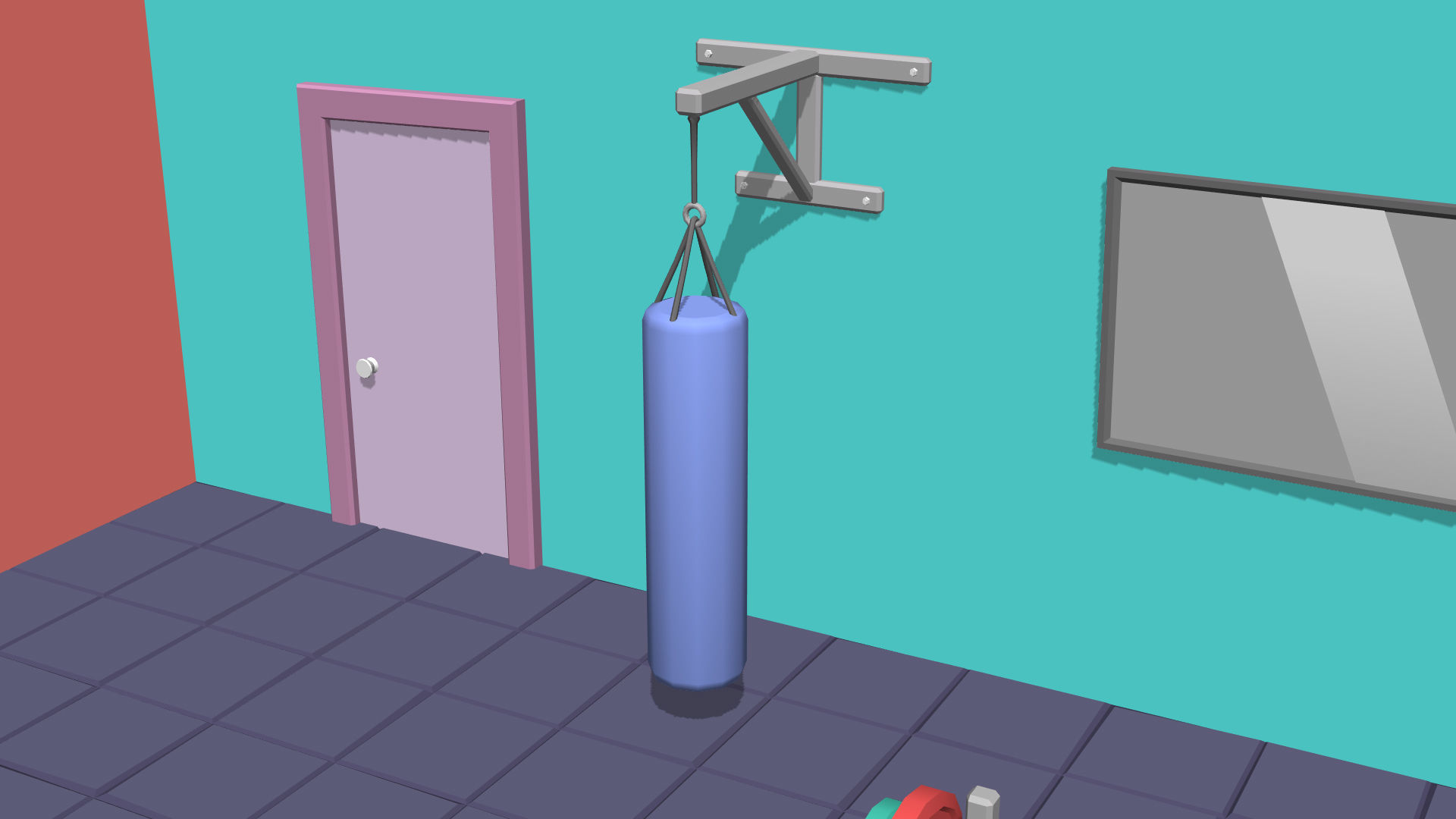 Hyper Casual Gym Low-poly 3D model_7